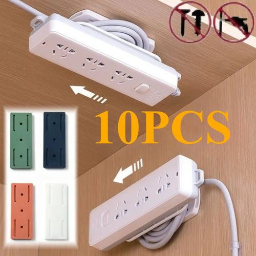 1-20Pcs Wall-Mounted Power Strip Holder Self-Adhesive Desktop Socket Fixer Strip Fixator Plug Socket Cable Wireorganizer Rack